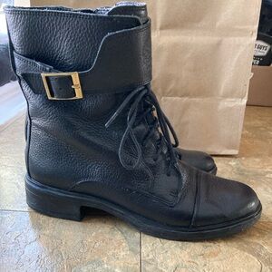 Vince Camuto Black Leather Women's combat Boots size 8